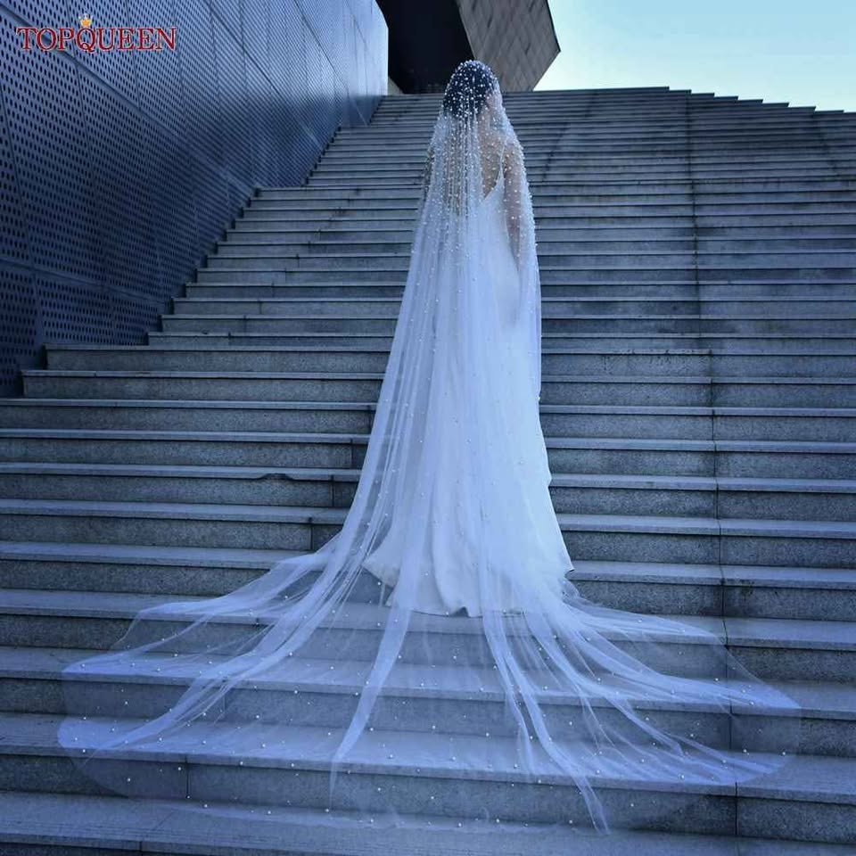 Pearl Detail Cathedral Veil - 118 inches