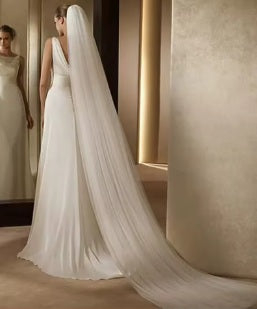 Simple 118 inch Cathedral Veil with Comb - White or Ivory, 1, 2 or 3 layers