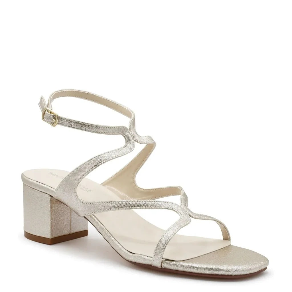 Cora from Touch Ups Silver Shimmer and Champagne Shimmer Dress Sandals